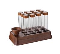 PETSOLA Coffee Bean Storage Rack with Glass Tubes Space-Saving Coffee Bean Storage Rack Structured Countertop Shelf for Kitchen Counter, Medium