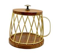 PETSOLA Coffee Pod Holder Container Sturdy Mug Shaped Storage Basket Organizer for Bar Accessories Home Kitchen Counter Countertop , Gold