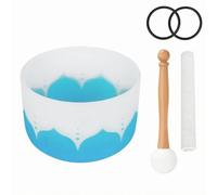 PETSOLA Crystal Bowl Sound Bowl Meditation Bowl With Frosted Crystal Texture And Support Rings Suitable for guided meditation holistic, A Tone