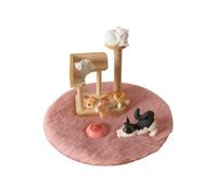 PETSOLA Dollhouse Decoration with Cat Figures Wooden, Cat Figurine Playset, Tabletop, Miniature Climbing Frame, for Photo Setups, Style D