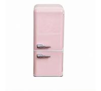 PETSOLA Dollhouse Refrigerator Openable Door Miniature Refrigerator Silver Handles 1:12 Scale Fridge, Pink