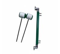 PETSOLA Double Pedal Linkage Wear-Resistant Resistant Drum Beater Rod Set Standard Size Musical Instrument Parts for Drummers, Green, Aluminum Alloy Connecting Rod + Felt Head Mallets 2pcs