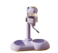 PETSOLA Elevated Pet Feeder with Water Dispenser Easyhygienic Water Dispenser with Double Bowl Low-Profile Raised Pet Feeder Stand for Cats, Dogs, Corner, Purple, Basic Model