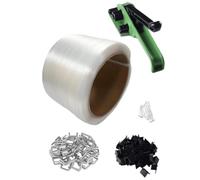PETSOLA Fiber Strapping Kit Handheld Pallet Strapping Kit Packaging for Warehouse Workers, Warehouses, Workshops