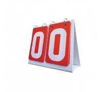 PETSOLA Flip Scoreboard Smooth Turning Tabletop Score Keeper PVC Manual Score Counter for Coaches, PE Teachers, Tournaments, Red 2-Digit