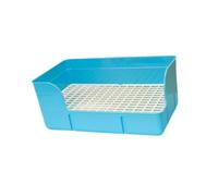 PETSOLA for Cage Corner Toilet Box, Bedpan Grid Litter Pan Urinal Tray for Chinchillas Hamster Guinea Pig, blue