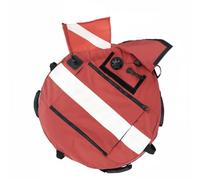 PETSOLA Freediving Float Flag Included Spearfishing Buoy Multiple Attachment Points Inflatable Dive Float for Freedivers, Spearfishers, Diving Trips, Orange Red