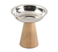 PETSOLA Fruit Bowl with Pedestal Base Tabletop Fruit Bowl with Wood Base for Hosts, Home Stylists, Parties, Style to 1