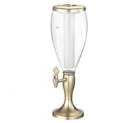 PETSOLA Illuminated Beer Dispenser Column Single Beer Column Clear Reservoir Drinkware, Champagne Gold, 3L