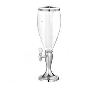 PETSOLA Illuminated Beer Dispenser Column Single Beer Column Clear Reservoir Drinkware, Silver, Silver, 3L