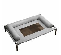 PETSOLA Industrial Bed Raised Pet Cot Breathable Mesh Center Pillow Sturdy Lightweight Frame Removable Washable Suitable for Indoor Outdoor Hiking, 3-Side Pillow