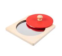 PETSOLA Infant Mirror Teaching Board Removable Cover Educational Reflection Panel smooth process for Infants, Interactive Play, Red