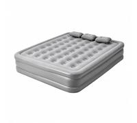 PETSOLA Inflatable Mattress with Built-in Pump | Raised 40 Cm Height, Inflatable Air Mattress with Pillows, Thickened, Bedding, for Camping, Gray, 180x200x40cm
