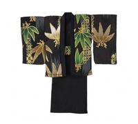 PETSOLA Japanese -Style Doll Outfit Patterned Woven Material Japanese Doll Kimono Gift Ready Toy Clothing , Bamboo Leaf Kimono
