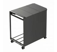 PETSOLA Kitchen Waste Sorting Rack with Caster Wheels Mobile Covered Waste Sorting Rack with Front Opening Compact for Household Storage, Beside Cabinets, Black