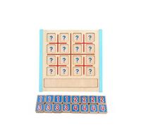 PETSOLA Learning Game Board Wooden Sudoku Board Number Puzzle Kids Math Toy Cognitive Reasoning Game With Lightweight Portable Build Beginner Friendly 4x4 Grid Suitable for travel quiet time classroom
