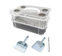 PETSOLA Mealworm Breeding Box with Sifting Tray Multi Hole Ventilation Transparent Observation Container Stackable Design Suitable for Worm Breeding, Fine Net