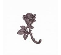 PETSOLA Metal Floral Wall Hook Versatile Rose-Shaped Wall Hook Rustic for Hallway, Brown