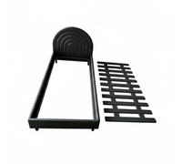 PETSOLA Miniature Doll Bed Dollhouse Bed Frame Mini Furniture Rainbow Headboard PLA Structure With Removable Slatted Base for DIY Scenes Photography Dioramas Collectors, Black