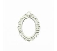 PETSOLA Ornate Oval Dollhouse Miniature Wall Frame Carved Gothic Decor Miniature Scene Decoration, White, 19 14cm
