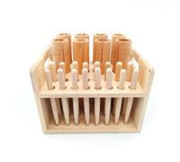 PETSOLA Percussion Set with Storage Box Unfinished Double-Tone Tube Set Wood for Music Teachers, Kindergarten, Preschool