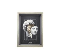 PETSOLA Picture Frame Ebony Backing Interior Frame Layered Table Decor for Desktop, Large 15.5 14 20cm