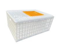 PETSOLA Poultry Carrier Crate Chicken Transport Cage, Habitat, Heavy Duty Chicken Transport Crate Carrier Cage for Bunny Sleeping, White Height 33cm