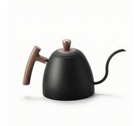 PETSOLA Pour Over Coffee Kettle Stainless Steel Gooseneck Kettle Controlled Stream for Baristas, Array, Black, Gooseneck Kettle with Wooden Handle
