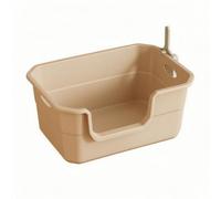 PETSOLA PP Cat Toilet with Cleanup Tool Sturdy High-Sided with Carrying Handles Lightweight Pet Toilet for Home, Beige