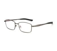 PETSOLA Rectangular Eyeglass Frame Casual Metal Eyeglass Frame Practical Rectangle Eyeglasses for Men, Array, Matte Gunmetal Frame With Black Silicone