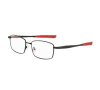 PETSOLA Rectangular Eyeglass Frame Casual Metal Eyeglass Frame Practical Rectangle Eyeglasses for Men, Array, Matte Black Frame With Red Silicone