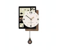 PETSOLA Retro Wall Clock with Pendulum Powered Wall Clock with Pendulum Large for Entryway