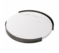 PETSOLA Round Marble Tray with Elegant Round Marble Tray Genuine for Entryway, Black, Large