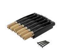 PETSOLA Six-String Guitar Bridge Easy Tension Adjustment String-Through Electric Guitar Bridge Brass Saddles Music Accessory for Upgrade, Black