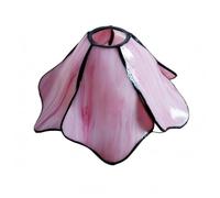 PETSOLA Stained Glass Lamp Shade E27 Compatible Handmade Stained Glass Shade Decorative Handmade Lampshade for Table Lamps, 8 Inch, Lotus Pink