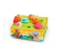 PETSOLA Textile Activity Box Educational Shape Sorter Colorful Soft Toy with Mushrooms, Infants