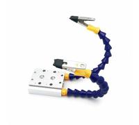 PETSOLA Third Hand Tool with Serrated Clips Adjustable Circuit Board Holder with Flexible Adjustable Segmented Limbs Compact Helping Hands, Dual Holders + Extended Base