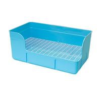 PETSOLA Urinal Tray Case Corner Litter Pan Cage Toilet Bedding Box for Small Animals Cage Accessories, Blue