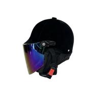 PETSOLA Velvet Riding Helmet Adjustable Horse Riding Helmet Removable Headgear for Stables, Black, Autumn Style - Colorful Visor