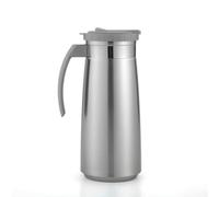 PETSOLA Water Jug Brushed Pitcher with Lid Metal Carafe with Lid for Homeowners, Dining Table, Break Room, Array, Silver Gray Lid, 1300ml