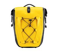 PETSOLA Waterproof Cycle Pannier Bag Expandable Pannier Bag with Bungee Cord System Spacious for Distant Biking, Rainy Day Rides, Black Yellow
