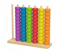 PETSOLA Wooden Bead Abacus Addition and Subtraction Color Sorting Toy Educational Bead Counting Rack for Young Children