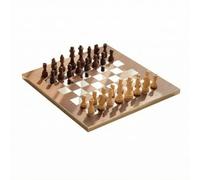 PETSOLA Wooden Chessboard with Chess Pieces Elegant Modern Chessboard 15 Inch Decorative Chess Set for Study, Office, Silver