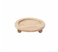 PETSOLA Wooden Pet Bowl Stand Fixed Height Stable Construction Feeding Table, 13cm Round Bead Round Plate Stand