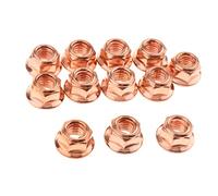PETSOLA X12 Nuts for E30 Exhaust Manifold Pipe Head Nuts Stud M8 Flange Copper