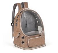 Petsona Dog Backpack Cat Carrier For Small Pets Large Window Excellent Ventilation, Brown,UNI
