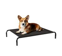 Petsona Dog & Cat Bed - Elevated, Chew Proof, And Durable - Raised Dog Bed For Medium Dogs - Comfortable Pet Hammock For Ultimate Relaxation, Black