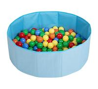 Petsona Foldable Dogs Pool With Balls, Dry Pets Foam Ball Pit, Soft Paddling Pool, Blue:Yellow/Green/Blue/Red/Orange