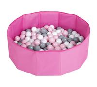 Petsona Foldable Dogs Pool With Balls, Dry Pets Foam Ball Pit, Soft Paddling Pool, Pink:White/Grey/Powderpink