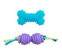 Petstages Mini Orka Chew Pair Bone & Dumbbell Dog Toys - 2 Pack